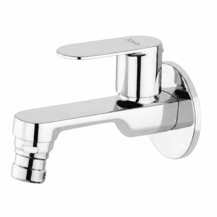 Toyo Washing Machine Nozzle Bib Cock with Wall Flange & Operating Handle | Heavy-Duty Laundry Water Faucet | CO-52191-WM