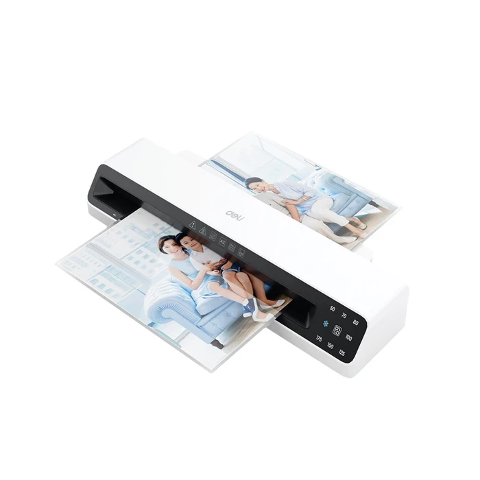Deli ET104 A3 Commercial Laminating Machine | 300mm/min Dual-Roller Thermal & Cold Laminator | Touch Panel with 7-Level Temperature Control