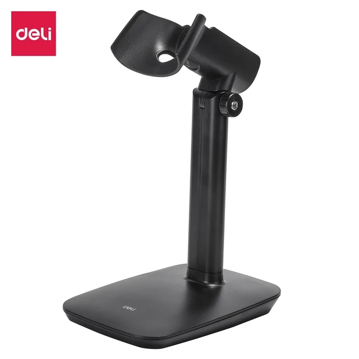 Deli E15130 Hands-Free Barcode Scanner Stand | Heavy-Duty Countertop Fixing Bracket for Handheld Laser Scanners | Compact 230mm Height POS Mount