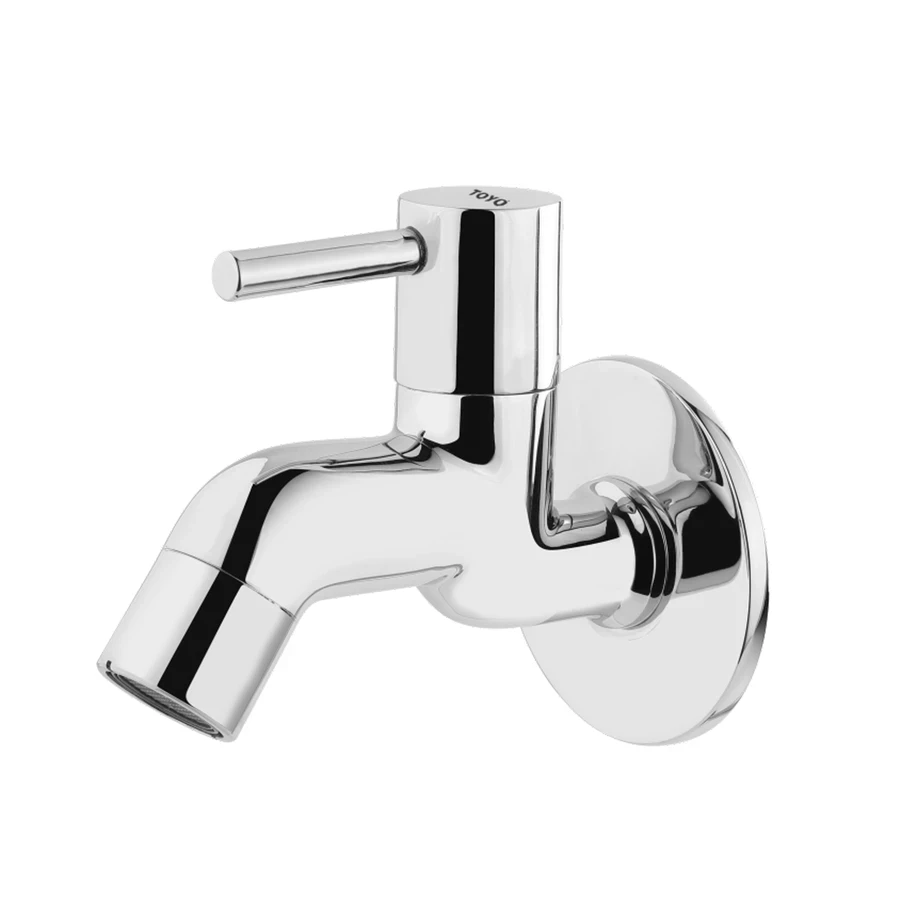 TOYO EC-51701 Bib Cock - Premium Brass Body, Wall Flange, Standard Spout, CP Chrome Finish