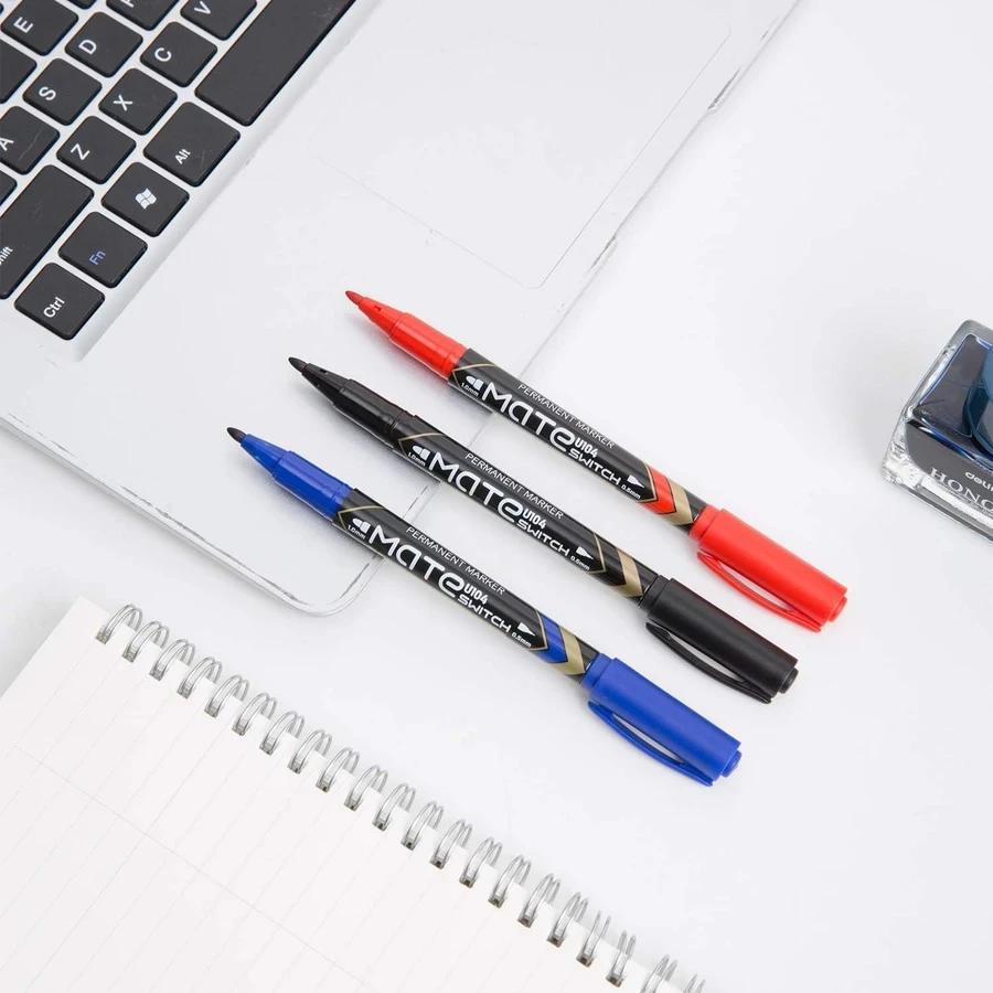 Deli Dual-Tip Permanent Marker | Low Odor & Non-Toxic Ink | Waterproof & Quick-Dry | EU10420 / EU10430 / EU10440