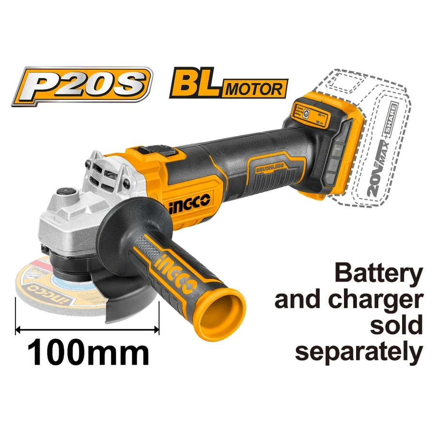 Lithium-Ion Angle Grinder | CAGLI201008 | 20V | Professional Brushless Power