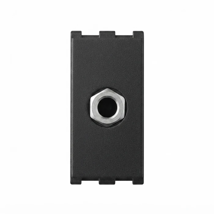 Panasonic Europa 1-Module 3.5mm Stereo AUX Audio Jack | High-Fidelity Mini-Jack Wall Socket in Designer Graphite Black | WIPM4661GB