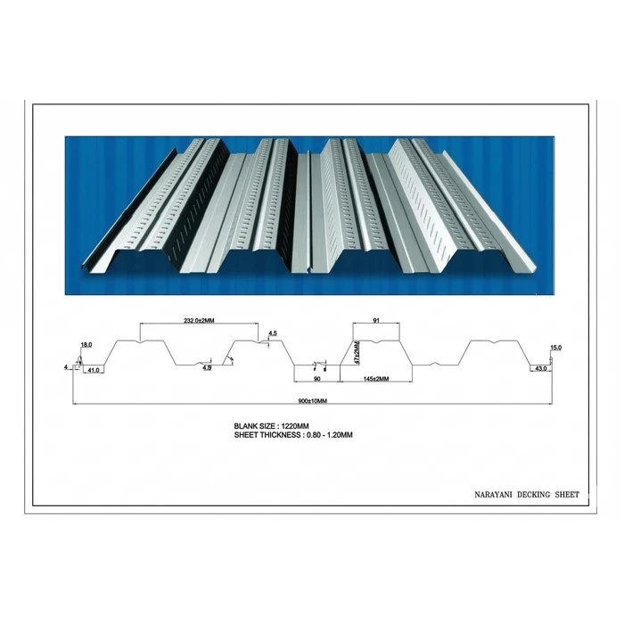 Narayani GI Structural Decking Sheets | 0.80mm to 1.20mm Thickness | High-Rib Composite Floor System | Permanent Formwork for Reinforced Concrete Slabs