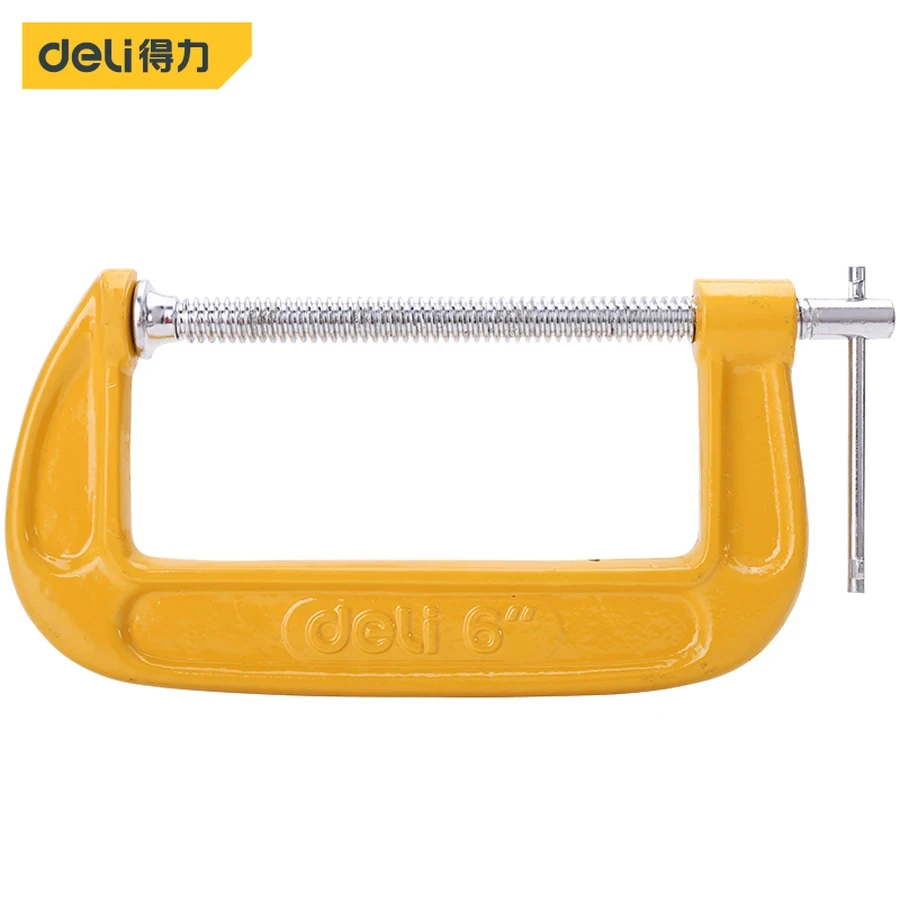 DL-G206 Heavy Duty G Clamp 6" - Durable Steel Frame (Inferred), Essential C-Clamp for Medium-Size Woodworking, Gluing, and Fabrication Projects