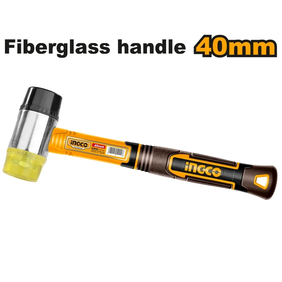 Professional Dual-Face Soft Hammer | HRUH8940 | 40mm | Fiberglass Handle