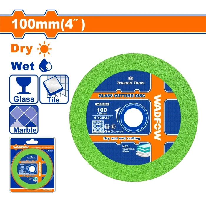 INGCO 100mm (4") Professional Glass Cutting & Grinding Diamond Disc | Fine-Grit Sharp Edge Blade for Glass, Marble, Quartz & Ceramics | WDC9K04