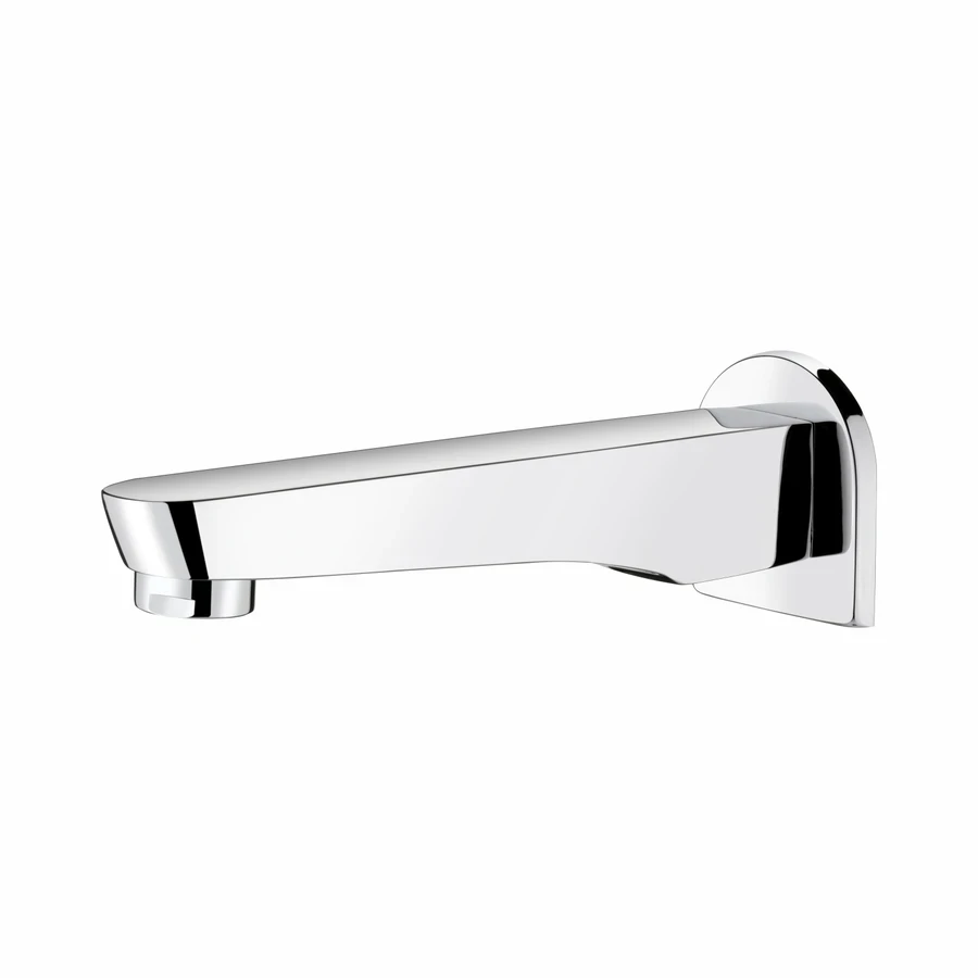 TOYO EM-51214 Plain Bathtub Spout - Premium Brass Body, CP Chrome Finish, Wall Mounted with Flange