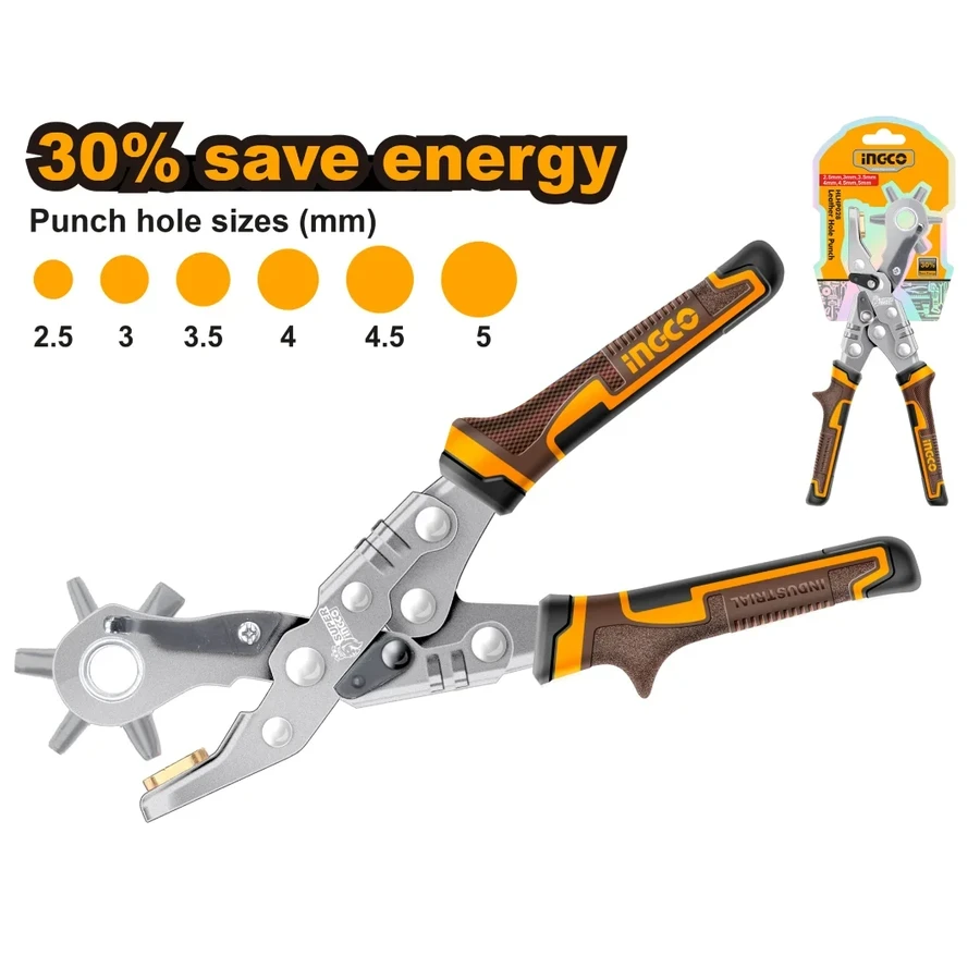 Professional Leather Hole Punch | HLHP028 | 30% Energy Saving | 6-Size Precision