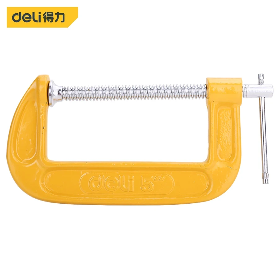 DL-G205 Heavy Duty G Clamp 5" - Durable Steel Construction (Inferred), Essential C-Clamp for Medium-Sized Gluing, Woodworking, and General Assembly Tasks