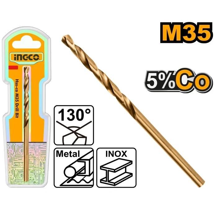 INGCO Professional HSS-Co M35 5% Cobalt Industrial Metal Twist Drill Bit Series (4mm to 16mm) | HSS-CO M35