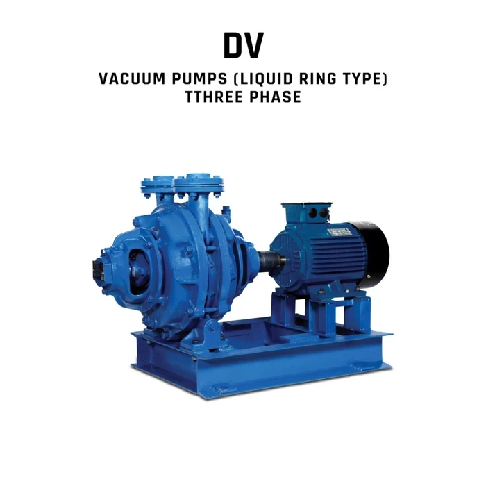 Kirloskar DV Series Heavy-Duty Water-Ring Vacuum Pump | 660 mm Hg High-Vacuum Industrial Liquid Ring Gas Evacuator with Bronze/SS Rotor & IP55 Protection