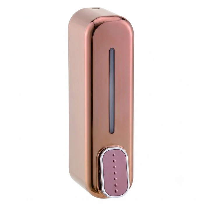 Toyo Wall-Mounted Manual Liquid Soap Dispenser with Rose Gold Mirror Finish & 300ml Capacity | TOYO-1644