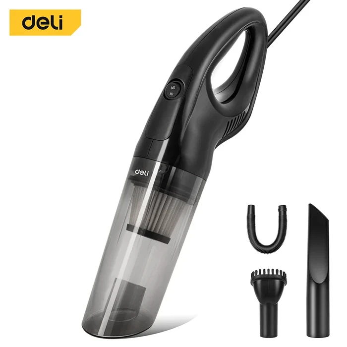 Deli 65W Dual-Function Wet & Dry Vacuum Cleaner | Heavy-Duty 5KPa High Suction Power Station with Recyclable HEPA Filter, Long Hose, Suction Nozzle & Cleaning Brush | EDL8081