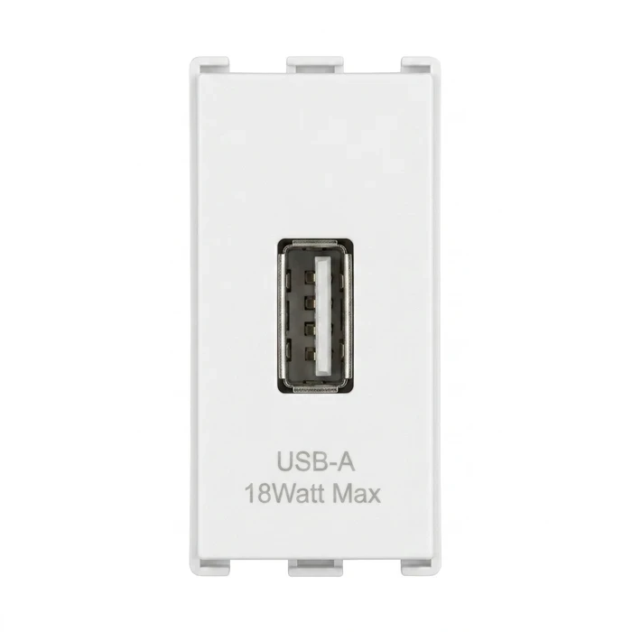 Anchor Roma Urban 66718 18W USB Type-A Fast Charger Modular Wall Socket | 1M In-Wall Quick Charging Outlet (White) | Roma Urban Series