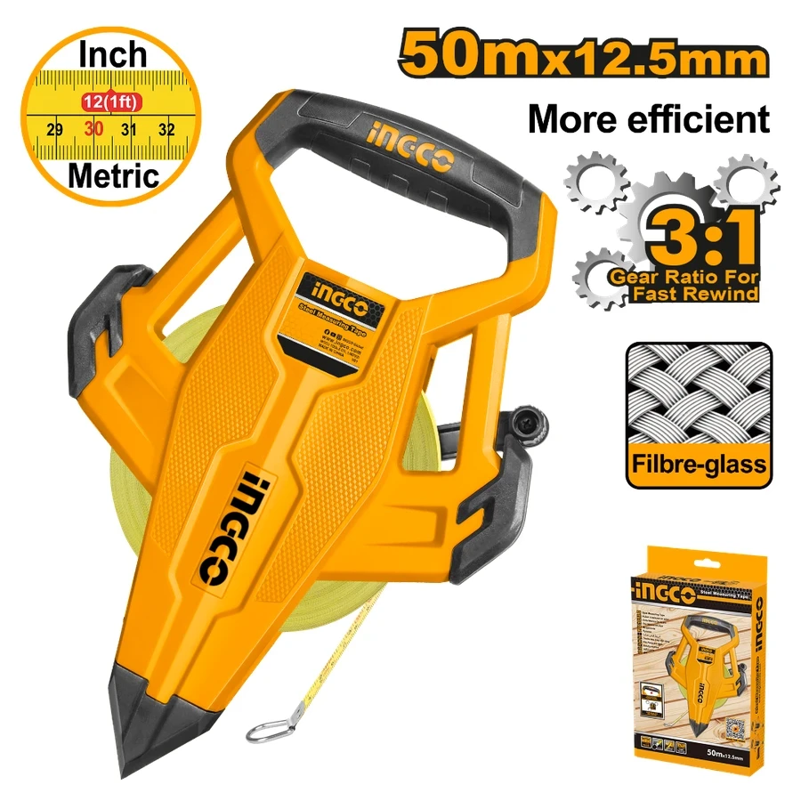 Professional Fiberglass Long Measuring Tape | HFMT8350 | 50m High-Speed Series