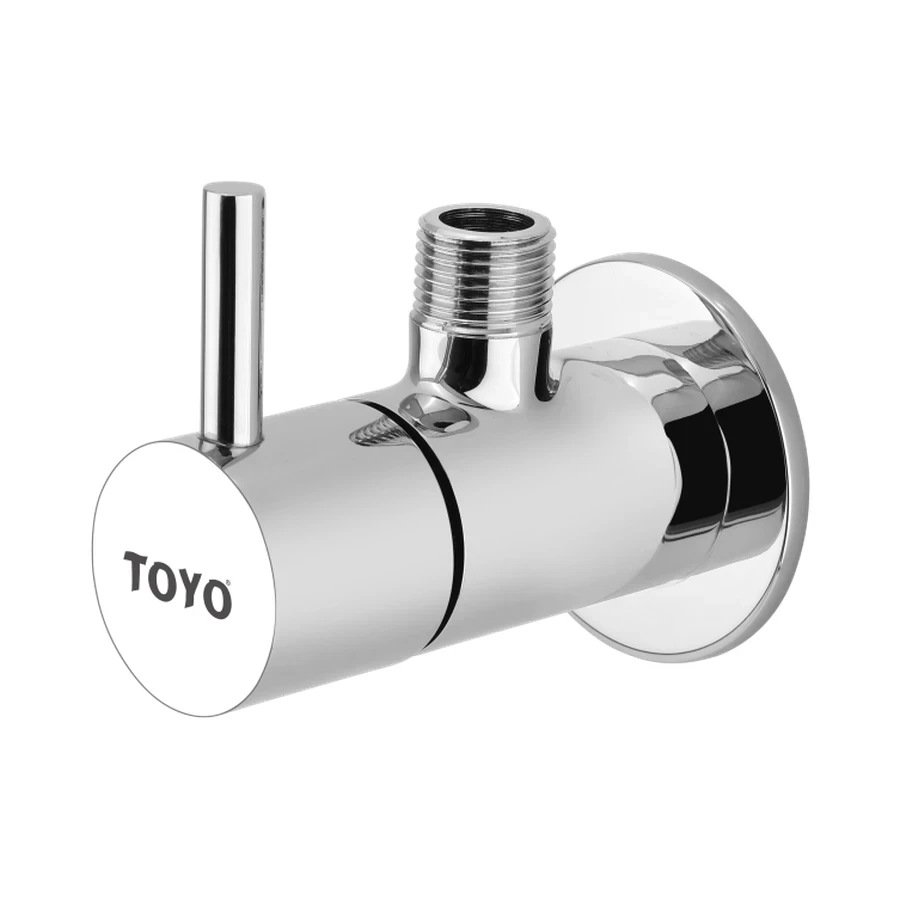 TOYO RU-51304 Angle Valve - Premium Brass Body, CP Chrome Finish, Top-Quality Cartridge for Single Water Supply