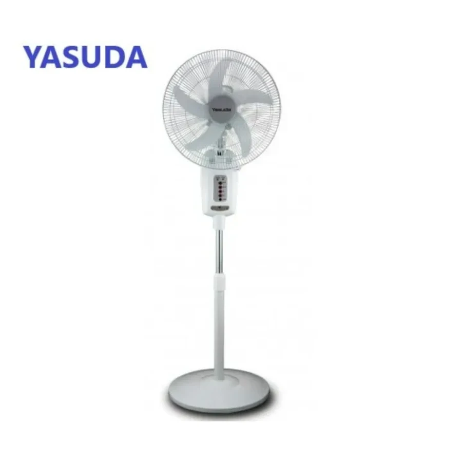 Yasuda YS-RS39WR 16-Inch Rechargeable Stand Fan | Remote Control | AC/DC Dual Operation | 12 Bright LED Lights | 6-Hour Battery Backup