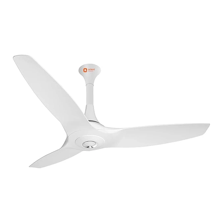 Orient Aeroquiet-White Ceiling Fan 60 Watts | 1230mm ABS Blades | 240 CMM Airflow | Ultra-Quiet 14dB | Remote & Pull Chain | White