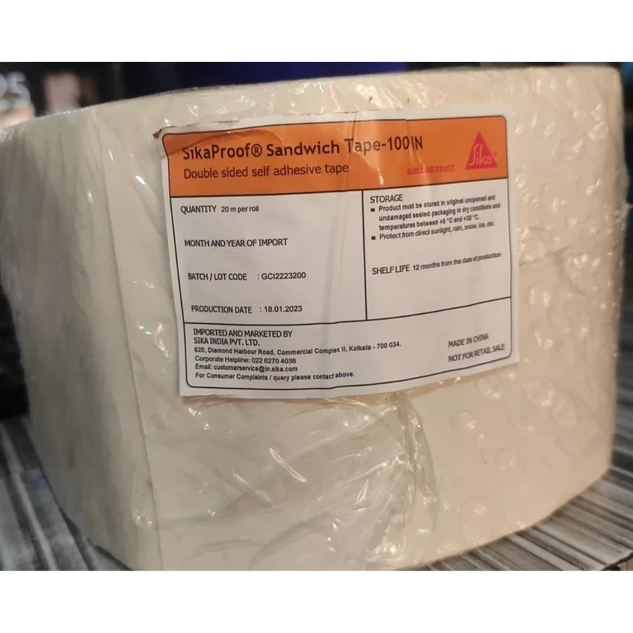 Sika SikaProof Sandwich Tape 100 IN Adhesive Sealing Tape 20m | Membrane Lap and End Joint Sealant | 100mm Width | Transparent