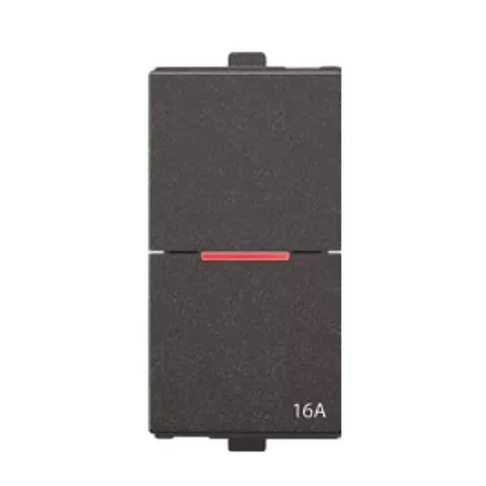 Anchor Penta Modular 16AX 1-Way Flat Switch | Model 65147B | 1M Black Slim Logic | 200W SBL Load Capacity