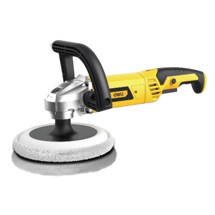 Deli 1200W Professional 180mm Rotary Angle Polisher | Heavy-Duty 800-3000rpm Car Buffer with 7-Gear Variable Speed, M14 Spindle & Auxiliary Handle | EDL-PG180-E1