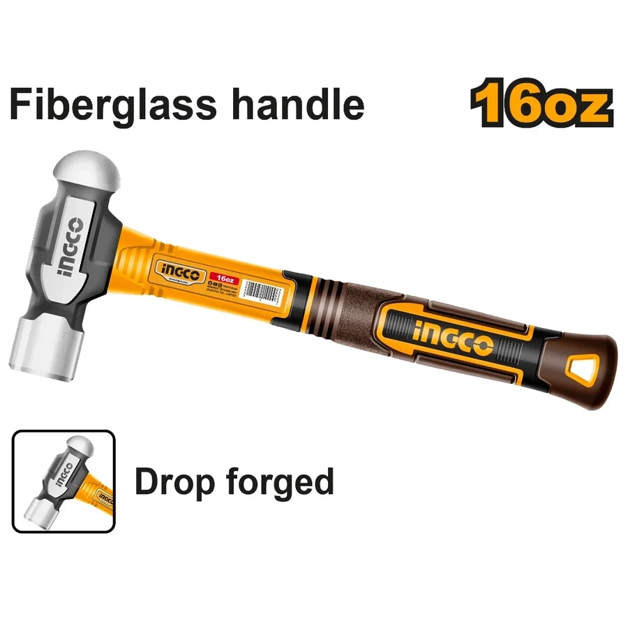 Professional Ball Pein Hammer | HBPH81016 | 16oz (450g) | Fiberglass Handle