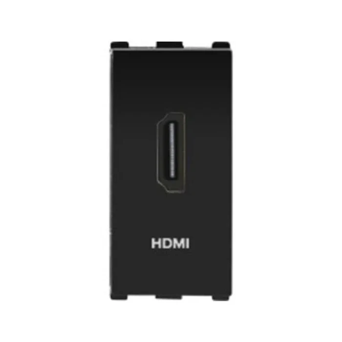 Panasonic Europa 1-Module HD Multimedia Interface (HDMI) Connector | 4K Ultra HD Audio-Video Wall Outlet in Premium Black | WIPM2641GB