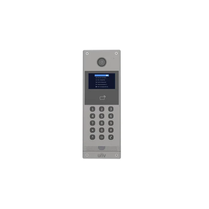 UNV Apartment Video Door Station with 3.97" Screen, 15 Braille Buttons, 500 Indoor Station Capacity, 10,000 IC Reader, PoE & NDAA Compliance | Model No. OEU-301S-HMKA