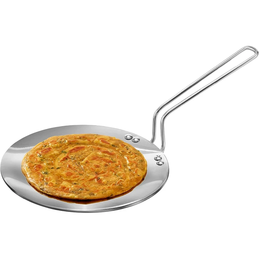 Hawkins SSTV22 Stainless Steel Tava | 22 cm | Tri-Ply Technology | 18/8 Food Grade Surface | Induction & Gas Compatible