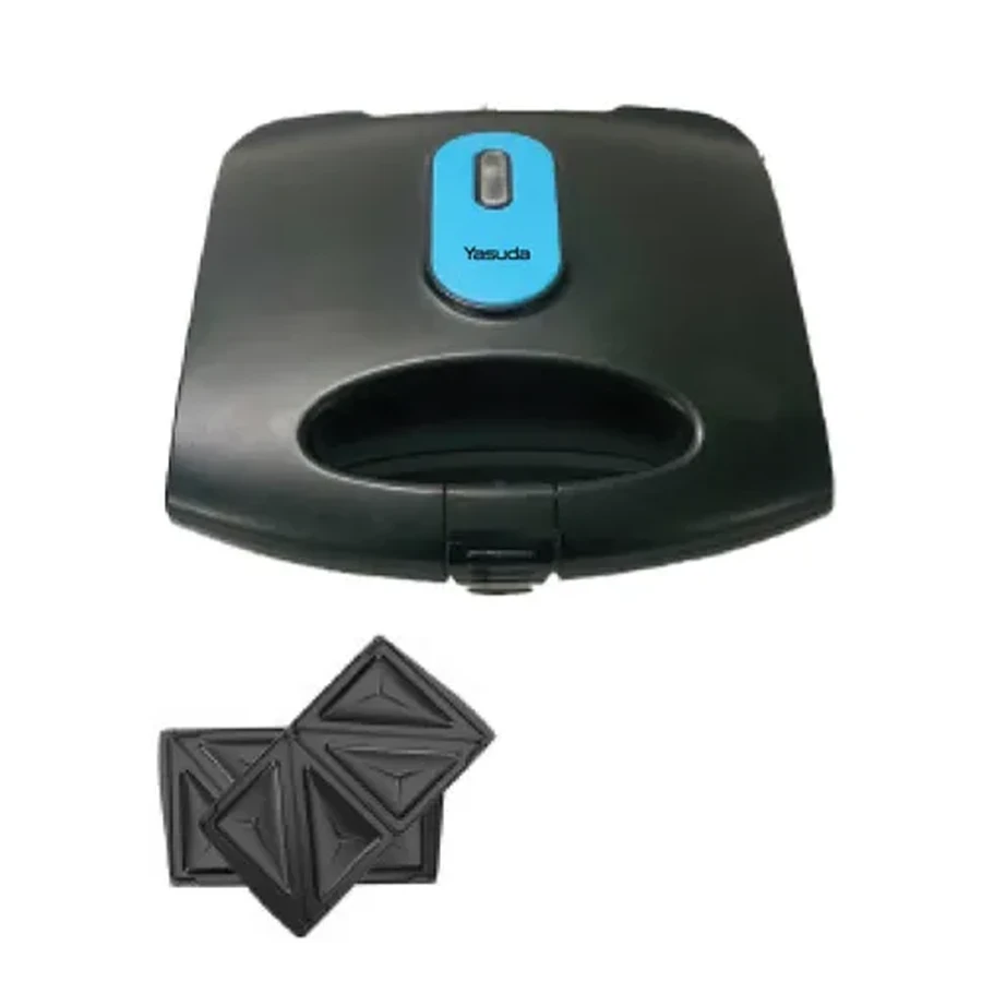 Yasuda YS-SMS01 Sandwich Maker with Blue Glassy Finish | Non-Stick Coating Plates | Ergonomic Cool-Touch Handle for Perfectly Toasted Sandwiches