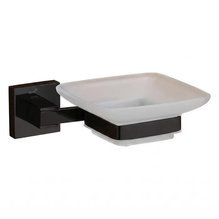 Toyo Chrome Solid Brass Wall-Mounted Glass Soap Dish Holder | TOYO-11223