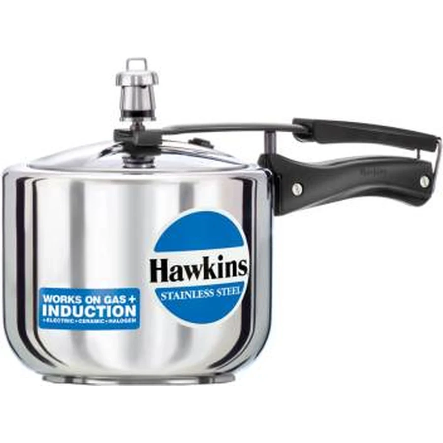 Hawkins HSS3T 3L Stainless Steel Tall Pressure Cooker | 4.06mm Sandwich Bottom | Induction Compatible | Dishwasher Safe | Silver