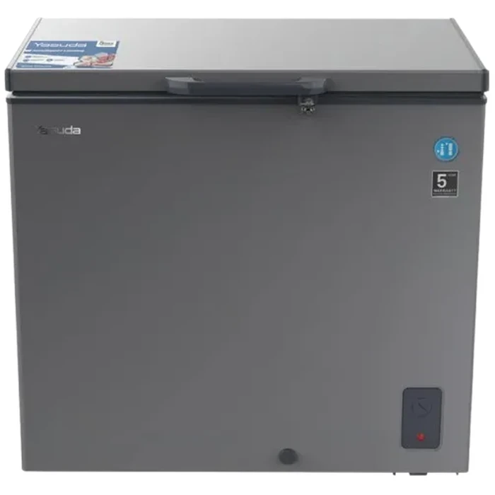 Yasuda 250L Single Door Hard Top Deep Freezer | Max -25°C Mechanical Control Tropical Compressor | 70mm Insulation Embossed Aluminum Inner Body Lock & Key | YS-DFA250