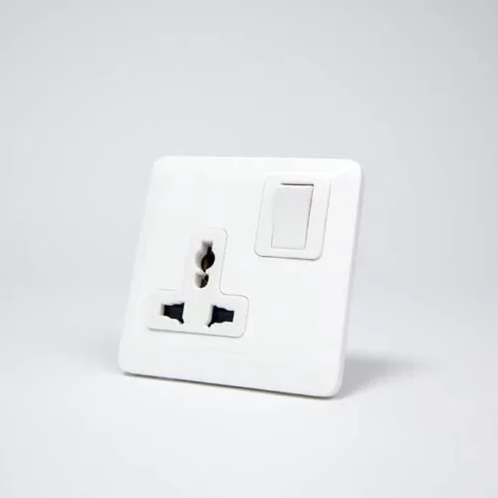 Panasonic WDBA1711-N 1-Gang Switched Multi-Socket | 6/10/13A 250V~ Universal Logic | High-Impact Flame Retardant Polycarbonate