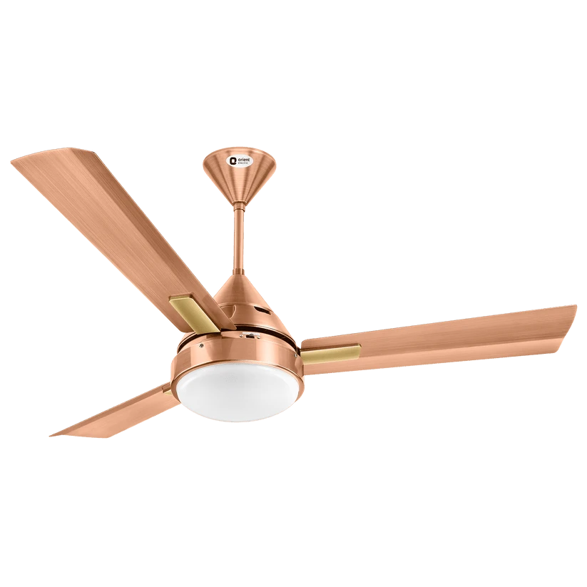 Orient Spectra Premium Ceiling Fan 70W | Elegant Metallic Finish | Remote Control | Antique Copper & Brushed Brass
