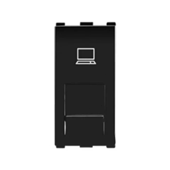 Panasonic Europa 1-Module RJ45 Ethernet Data Receptor Jack | High-Speed Gigabit LAN & Network Wall Outlet in Designer Graphite Black | WIPM2499GB