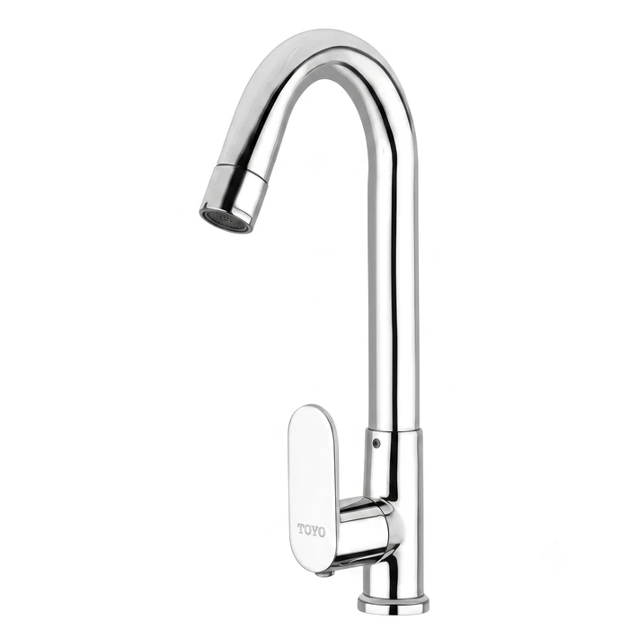 Toyo Swan Neck Faucet with Regular Swinging High-Arc Spout & Operating Handle | Table-Mounted Deck Kitchen Faucet | CO-52123