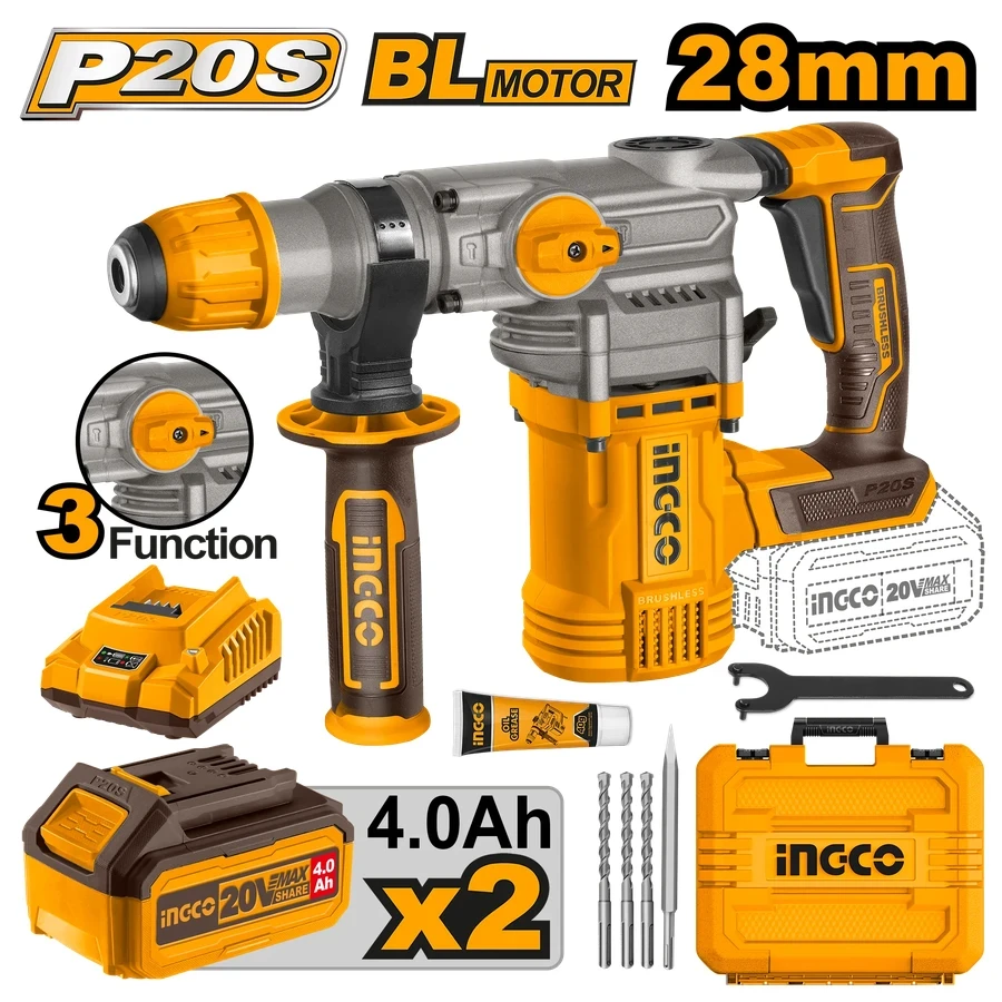 Cordless Rotary Hammer | CRHLI202882 | 20V Brushless | 4.5J Extreme Power Kit