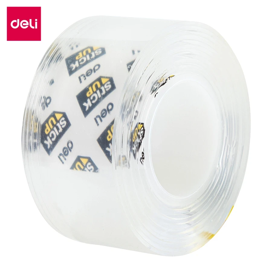 Deli Super Transparent Double Sided Mounting Tape A35201- Holds 50KG, Fast/Clean Indoor Hanging (1mm x 25.4mm x 1.5M)