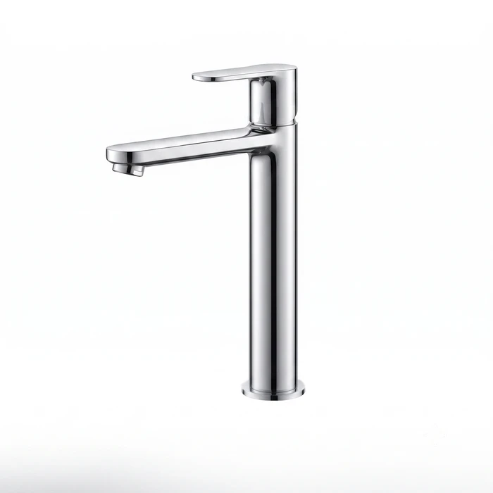 Toyo Tall Pillar Cock with Long Spout & Inbuilt Flange | Extended High-Rise Solid Brass Vessel Sink Basin Tap | CO-52107