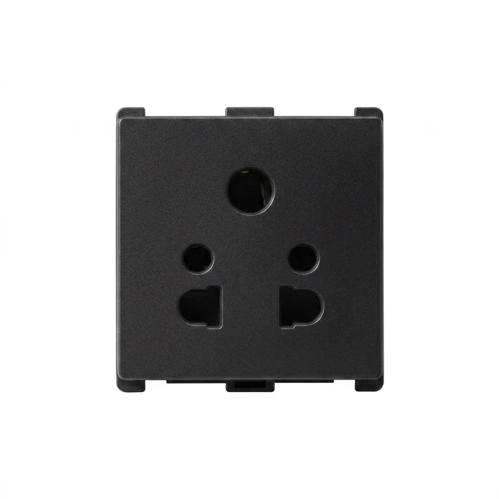Panasonic Vision / Europa 10A 240V 2-Module Universal Multi-Socket | International Pin Power Outlet in Designer Graphite Black | WIPM1062GB