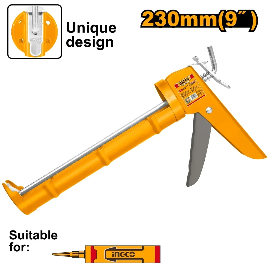 Heavy-Duty Caulking Gun | HCG1809 | 9" (230mm) | Iron Shank with Teeth