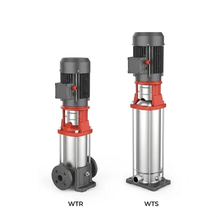 WTR / WTS Heavy-Duty Stainless Steel Vertical Multistage Pump | High-Pressure In-Line RO System Booster for Water Treatment, High-Rise Buildings & Boiler Feed | WTR/WTS Series