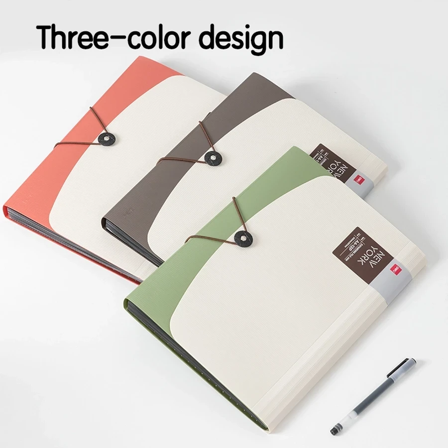 Deli Office Expanding File E5558 - A4 High-Capacity 13 Pockets Document Organizer (Assorted Colors)