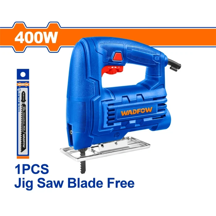 Wadfow 400W Professional Variable Speed Jig Saw | Heavy-Duty 3000rpm Curvilinear Reciprocating Scroll Saw with 55mm Wood / 3mm Steel Cutting Capacity | WJS15401