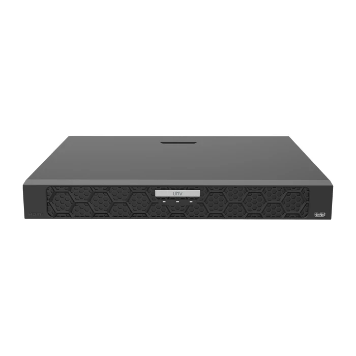 UNV 32-Channel 1U AI Network Video Recorder with 2 SATA Bays, Dual 4K HDMI, AcuSearch & Smart Intrusion Prevention | NVR502-32E-IM-G, NVR502-32E-IX-G