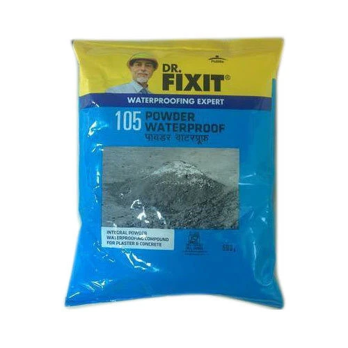 Dr. Fixit Waterproof Powder Integral Admixture | For Roofs & Concrete Mortar | Capillary Sealing & Hydrophobic Logic | 500 GM