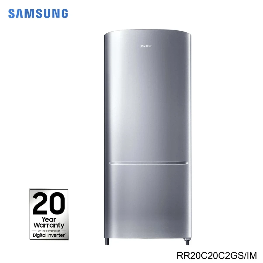 Samsung RR20C20C2GS/IM 192L Single Door Refrigerator | Digital Inverter Technology | Urban Silver | Toughened Glass Shelves | Direct Cool
