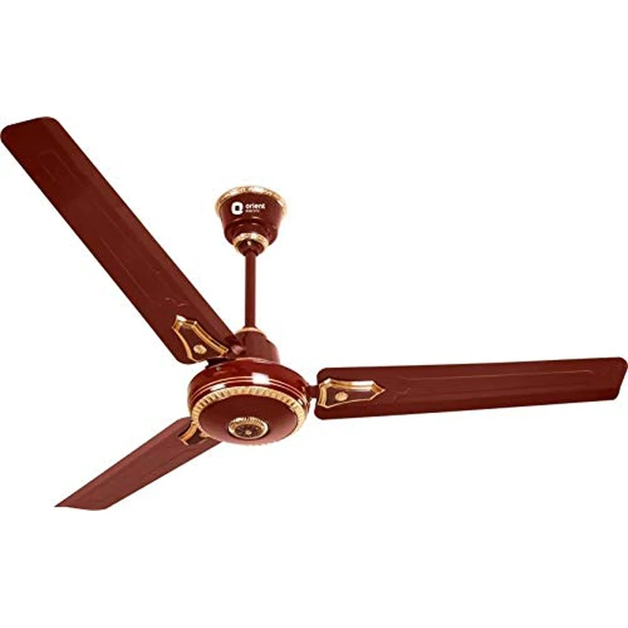 Orient Summer Delight Ornamental Ceiling Fan | 3-Blade Decorative Design | Premium Summer Collection | Brown & White